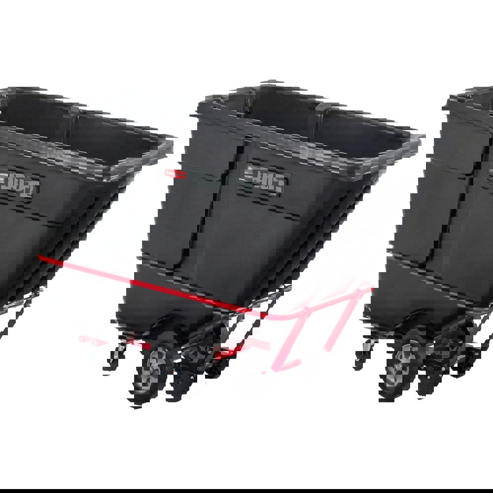 BRUTE Forkliftable Rotomolded Tilt Truck, 202 gal, 1,250 lb Capacity, Polyethylene/Steel, Black/Red